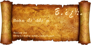 Beke Ádám névjegykártya