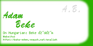 adam beke business card